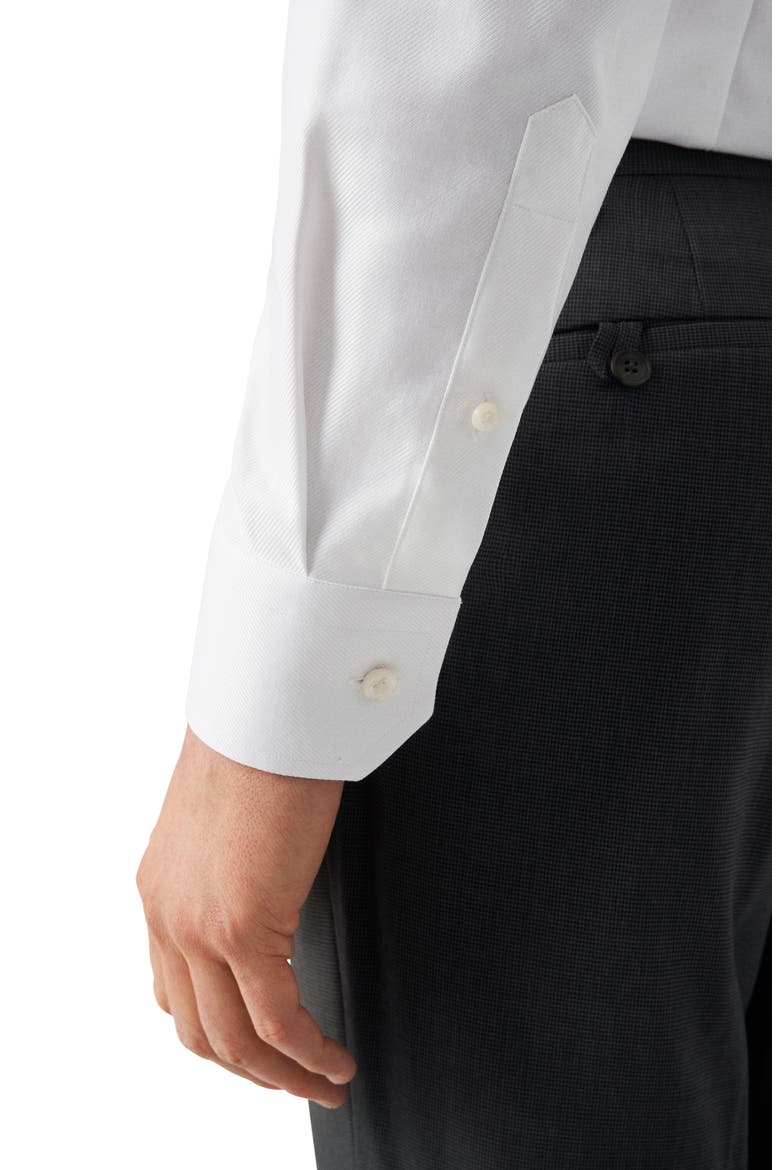 Contemporary Fit Diagonal Weave Shirt, Alternate, color, WHITE/WHITE