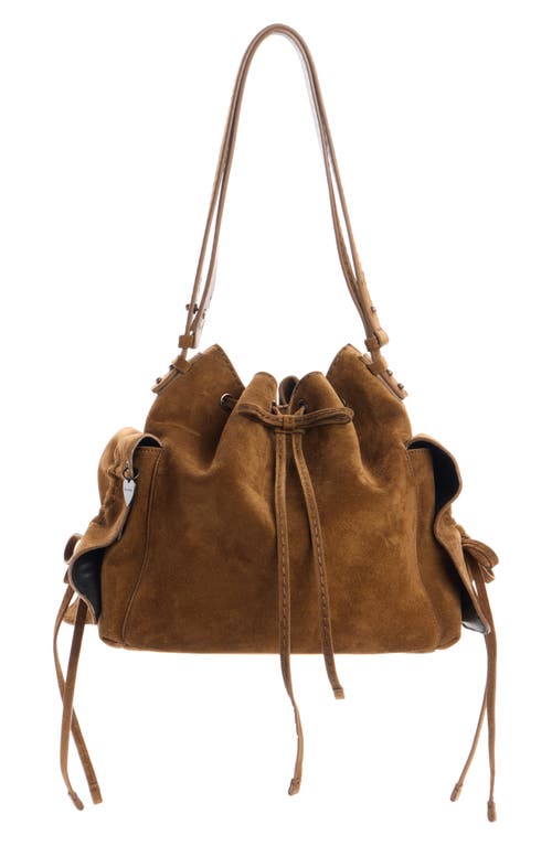 Acne Studios Multipocket Suede Bucket Bag in Cognac Brown at Nordstrom