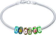 BLING JEWELRY Sterling Silver Murano Glass Bead Bracelet
