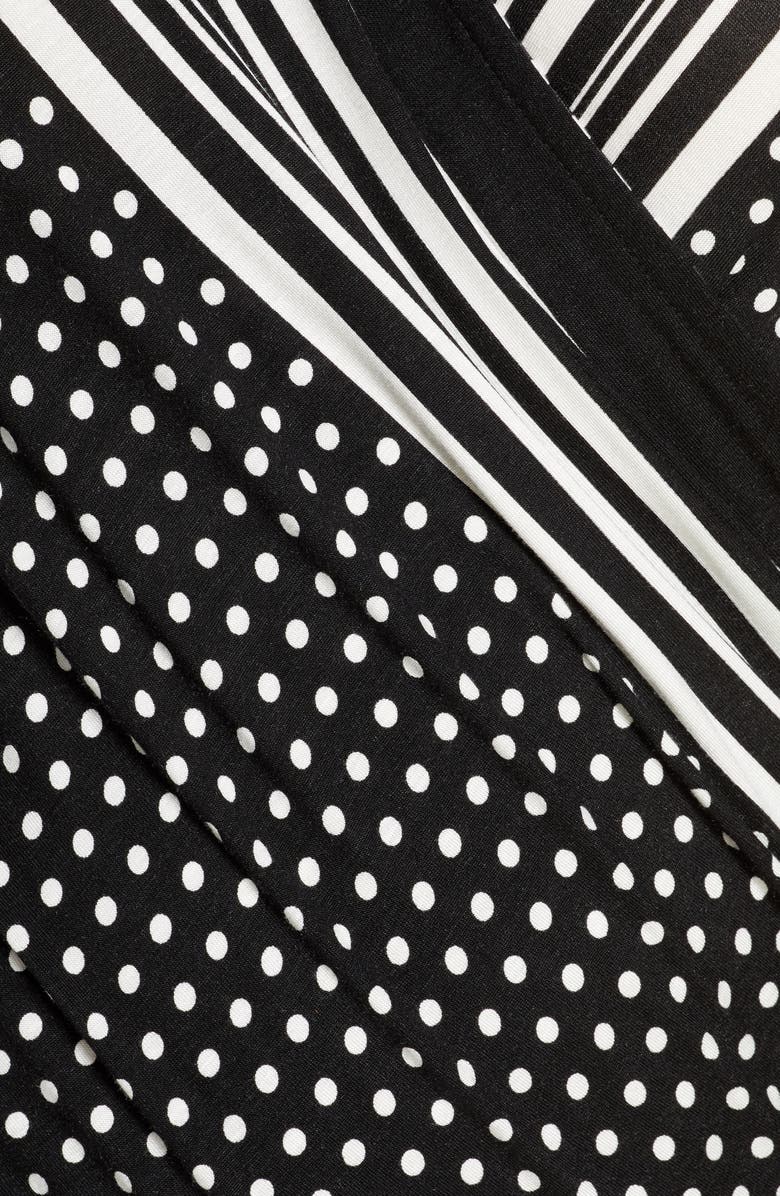 Loveappella Pattern Mix Wrap Front Top, Alternate, color, 