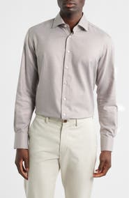 1863 by Eterna Modern Fit Micropattern Non-Iron Cotton Dobby Dress Shirt