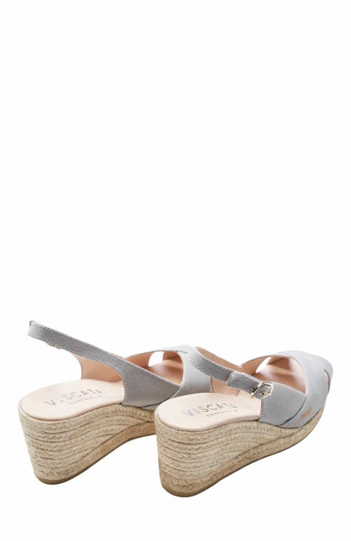 Viscata Llansa Canvas Espadrille Sandal Wedges In Gray