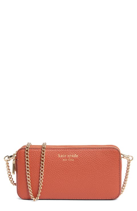 taylor pebbled leather double zip crossbody bag