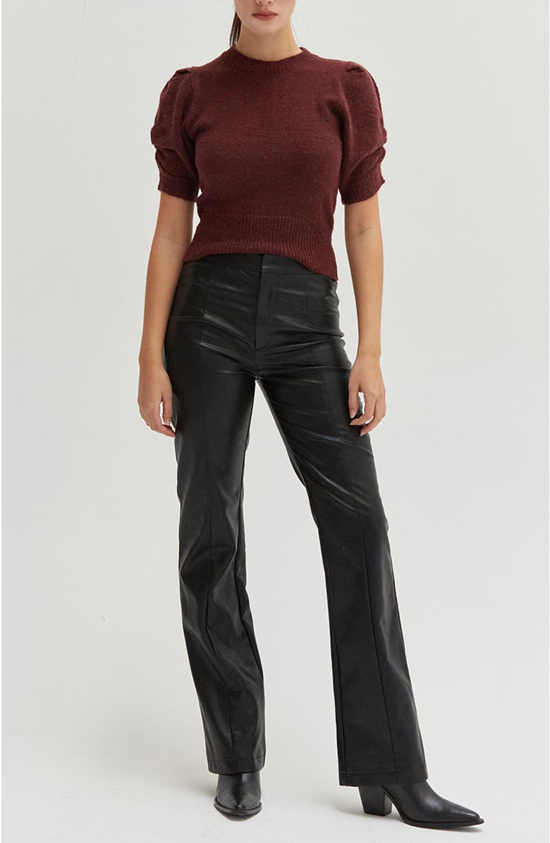 CRESCENT Faux Leather Straight Leg Pants, Alternate, color, 