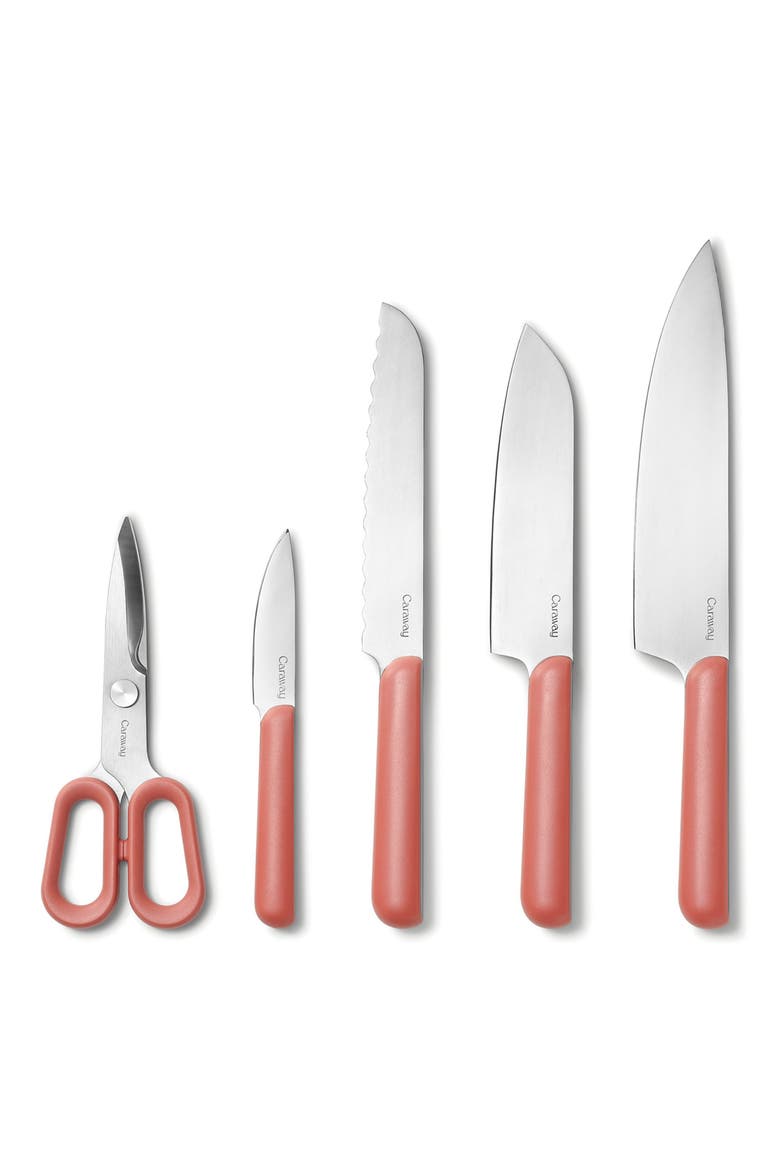 5-Piece Knife Set, Main, color, PERRACOTTA
