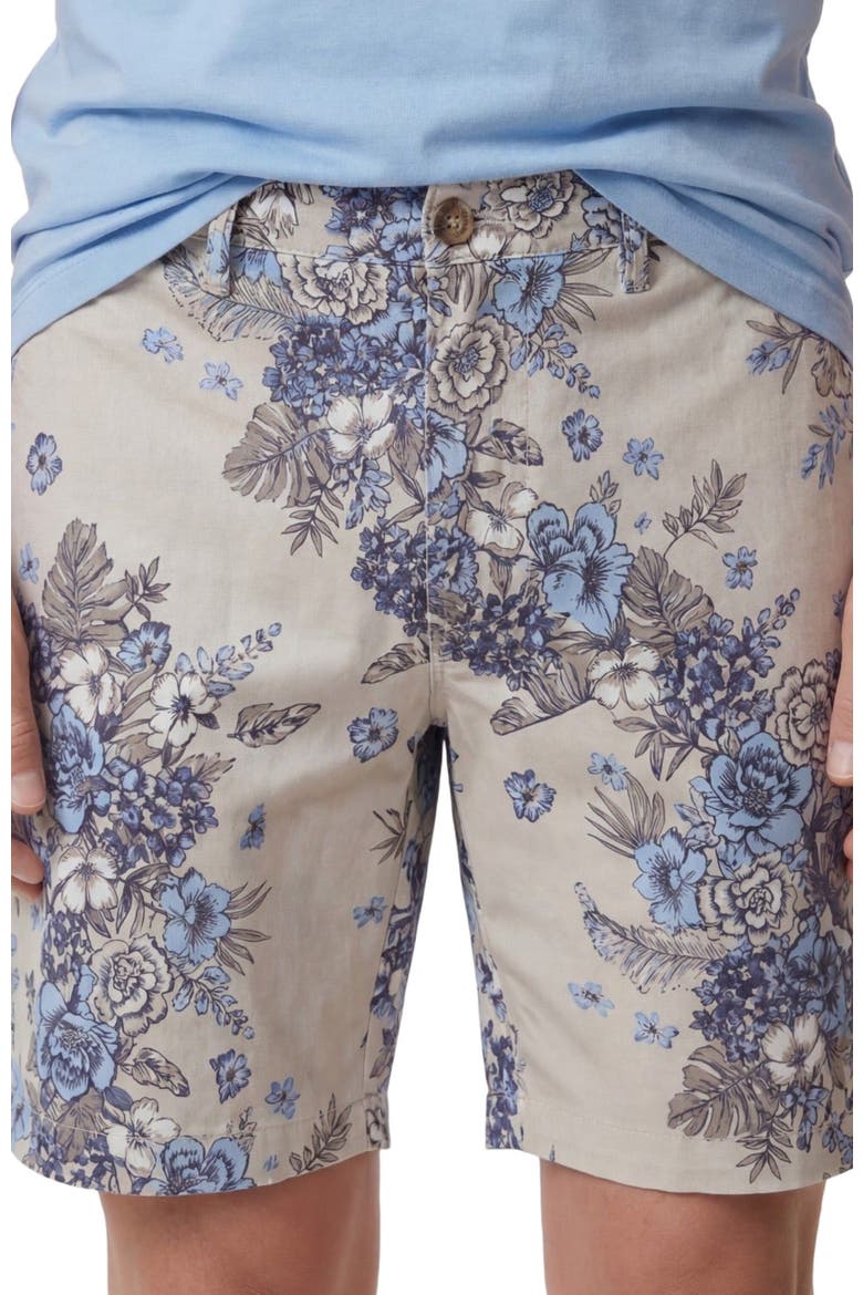 Clumped Floral Mens Flat Front Short, Alternate, color, CLUMPED FLORAL NATURAL