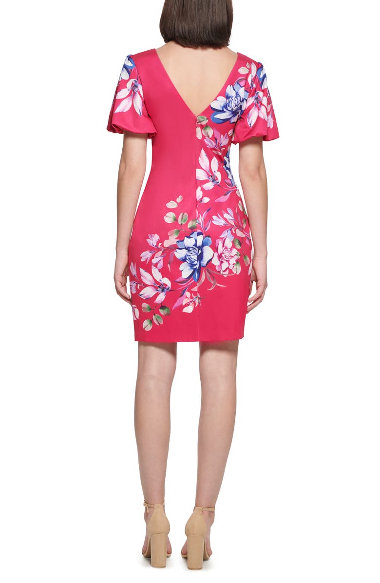 GUESS Floral Puff Sleeve Sheath Dress, Alternate, color,