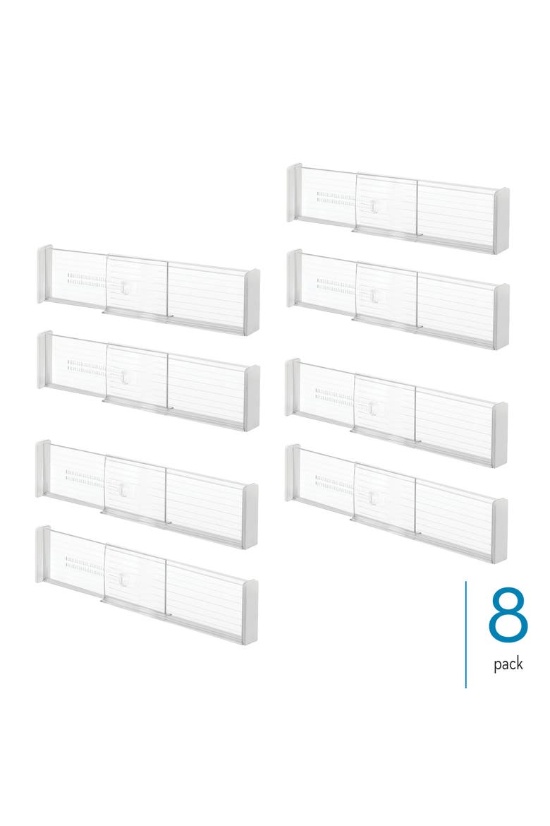 Plastic Adjustable Deep Drawer Dividers - Set of 8 - Clear, Alternate, color, Clear