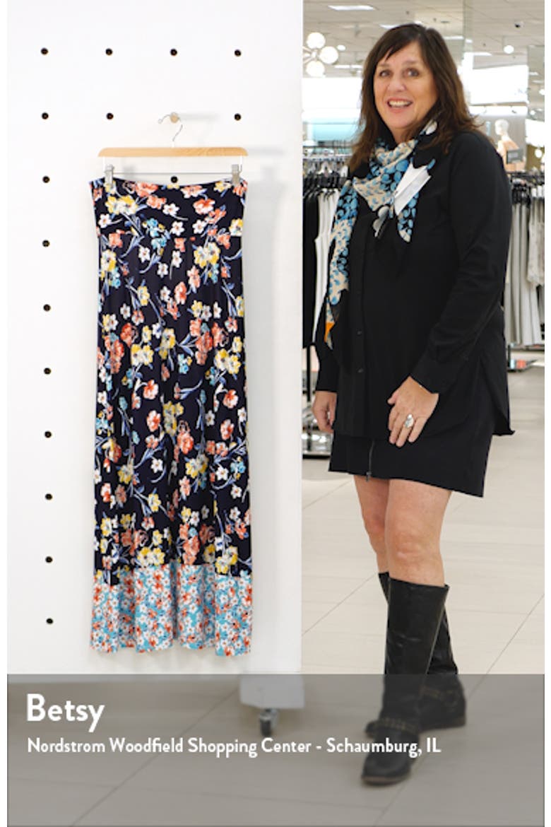Border Print Roll Top Maxi Skirt video
