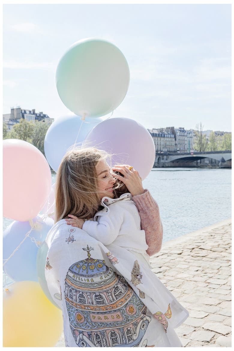 Hot Air Balloon Cotton Swaddle, Alternate, color, MULTI