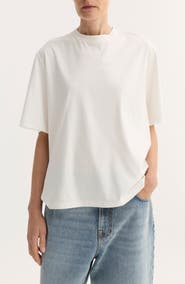 Róhe Oversize Cotton, Modal & Silk Crewneck T-Shirt