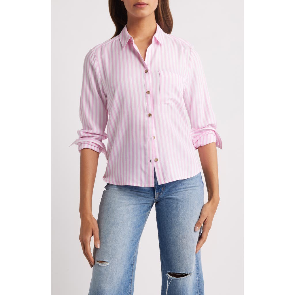 BEACHLUNCHLOUNGE BEACHLUNCHLOUNGE CANDACE STRIPE BUTTON-UP SHIRT