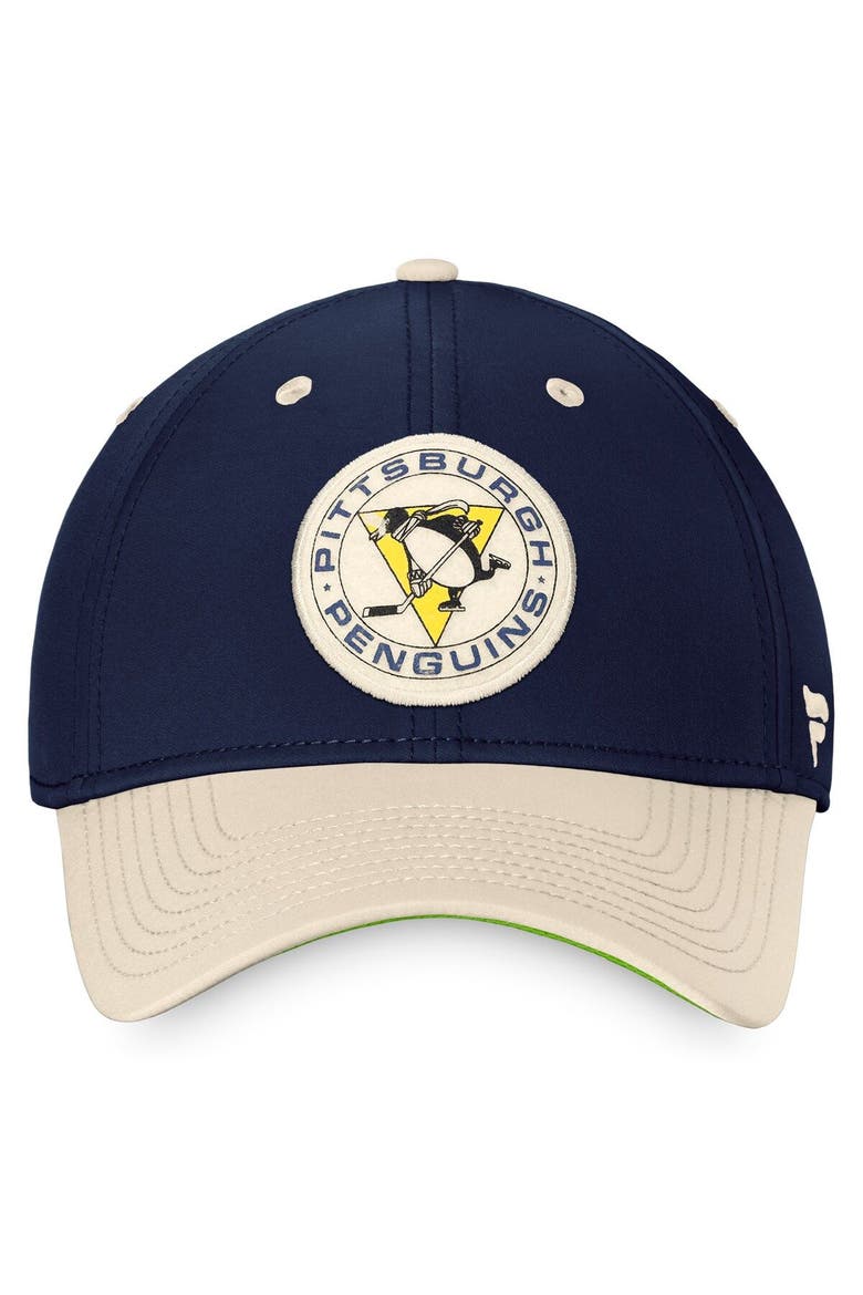 Men's Fanatics Branded Navy/Khaki Pittsburgh Penguins True Classics Retro Flex Hat, Alternate, color, Navy