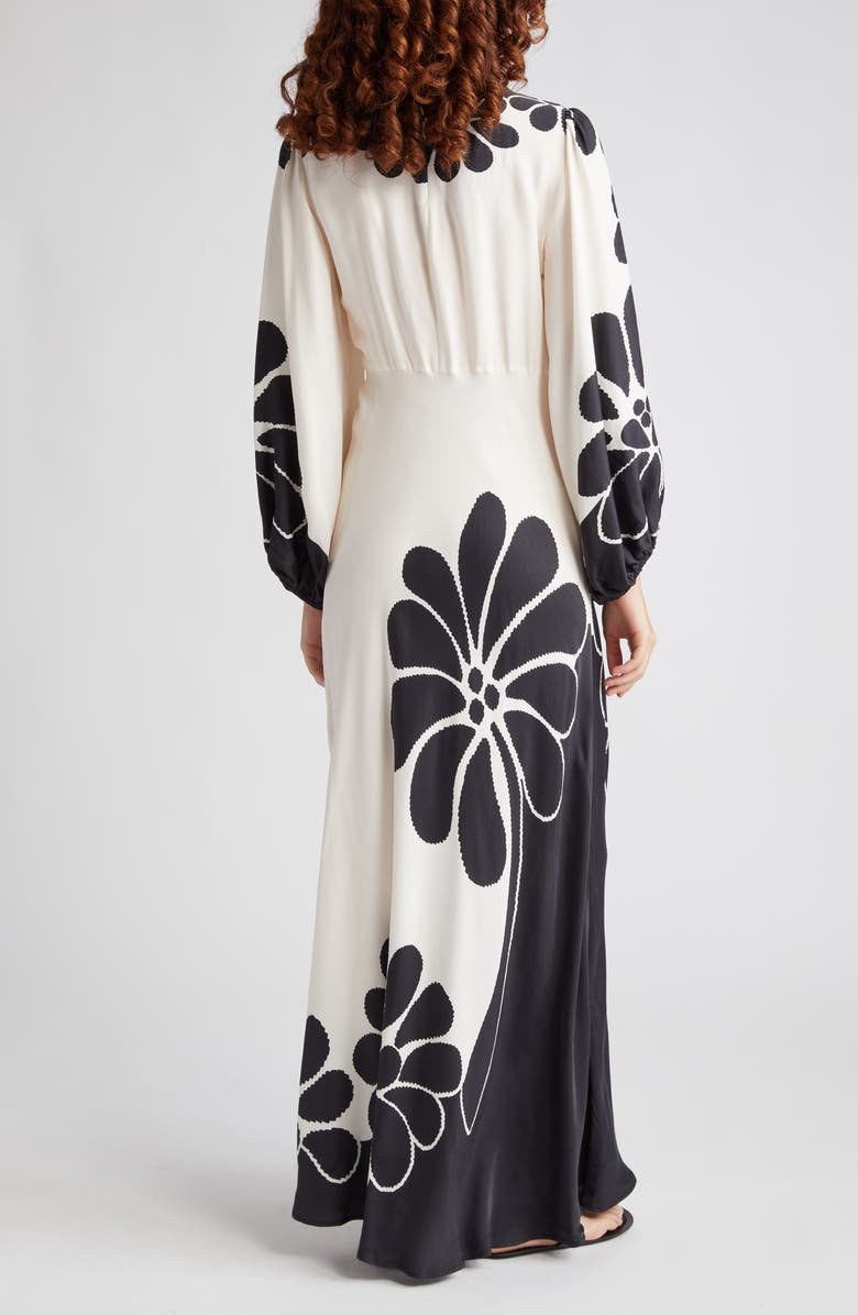 FARM Rio Palermo Cutout Long Sleeve Maxi Dress, Alternate, color, 