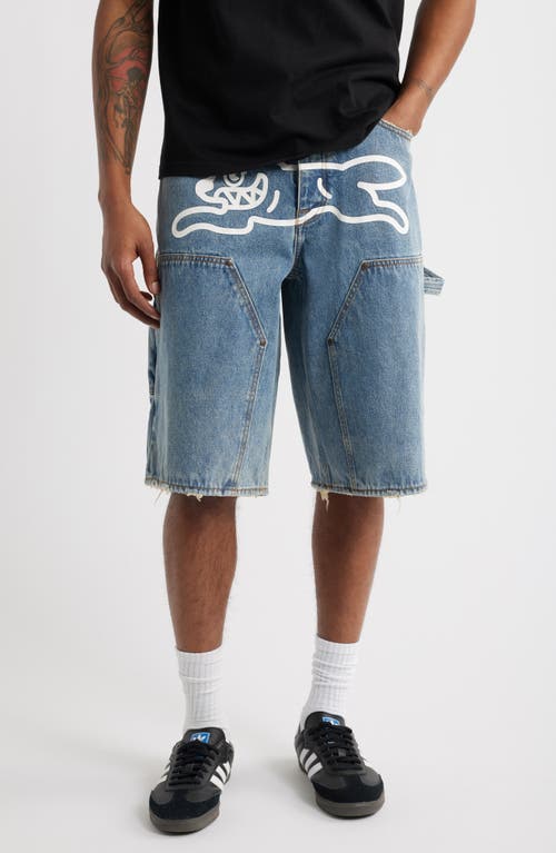 ICECREAM ICECREAM DOUBLE SCOOP DISTRESSED DENIM CARPENTER SHORTS