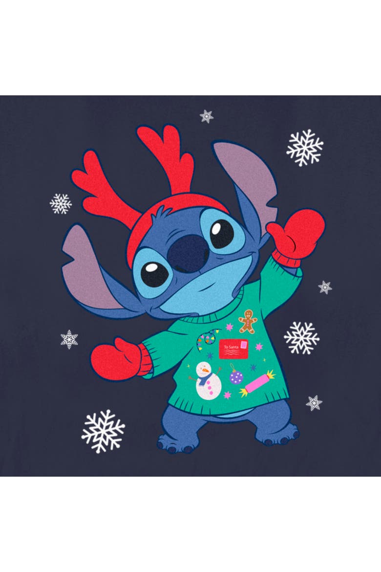 Women's Lilo & Stitch Christmas Outfit Stitch  Graphic T-Shirt, Alternate, color, Navy Blue