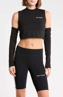 Cold Shoulder Long Sleeve Crop Top