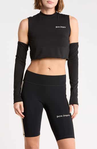 Cold Shoulder Long Sleeve Crop Top