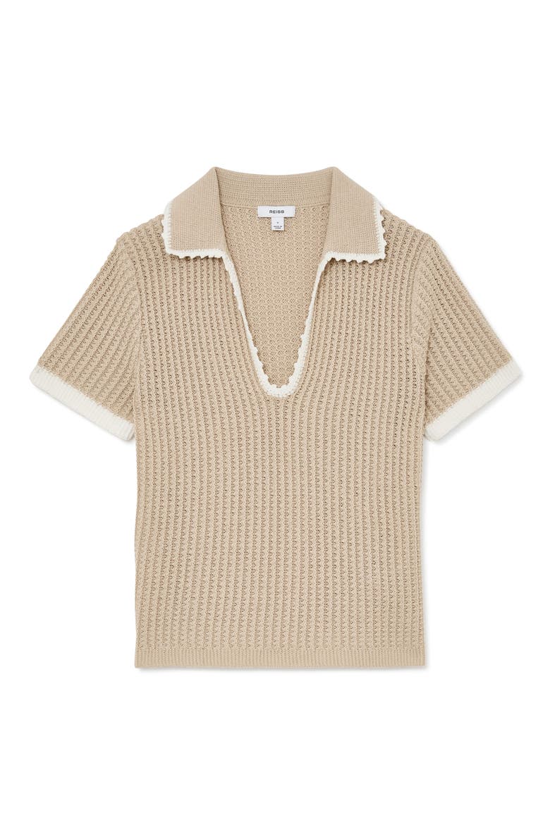 Ottilie Split Neck Knit Top, Alternate, color, NEUTRAL/WHITE