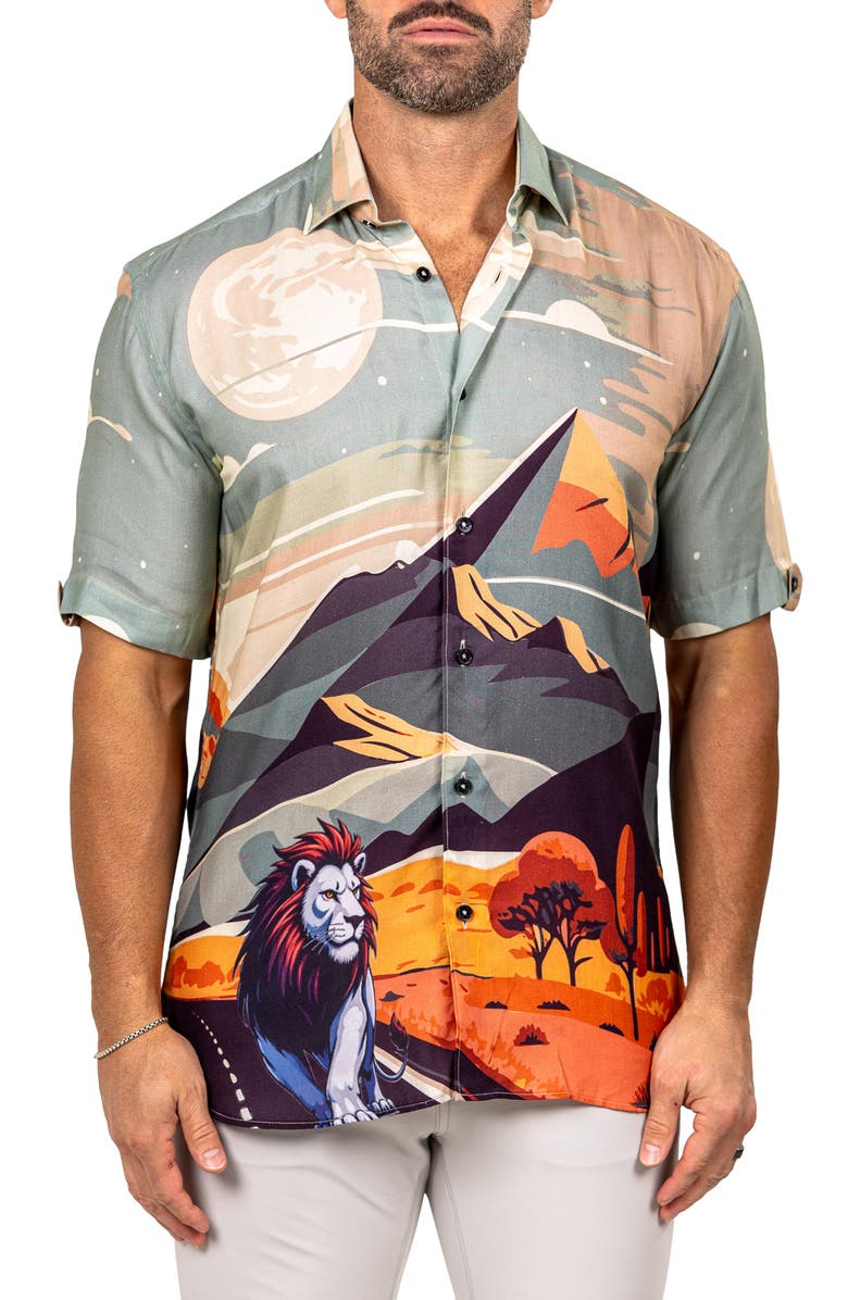 Maceoo Galileo Marthy Short Sleeve Button-Up Shirt, Main, color, 
