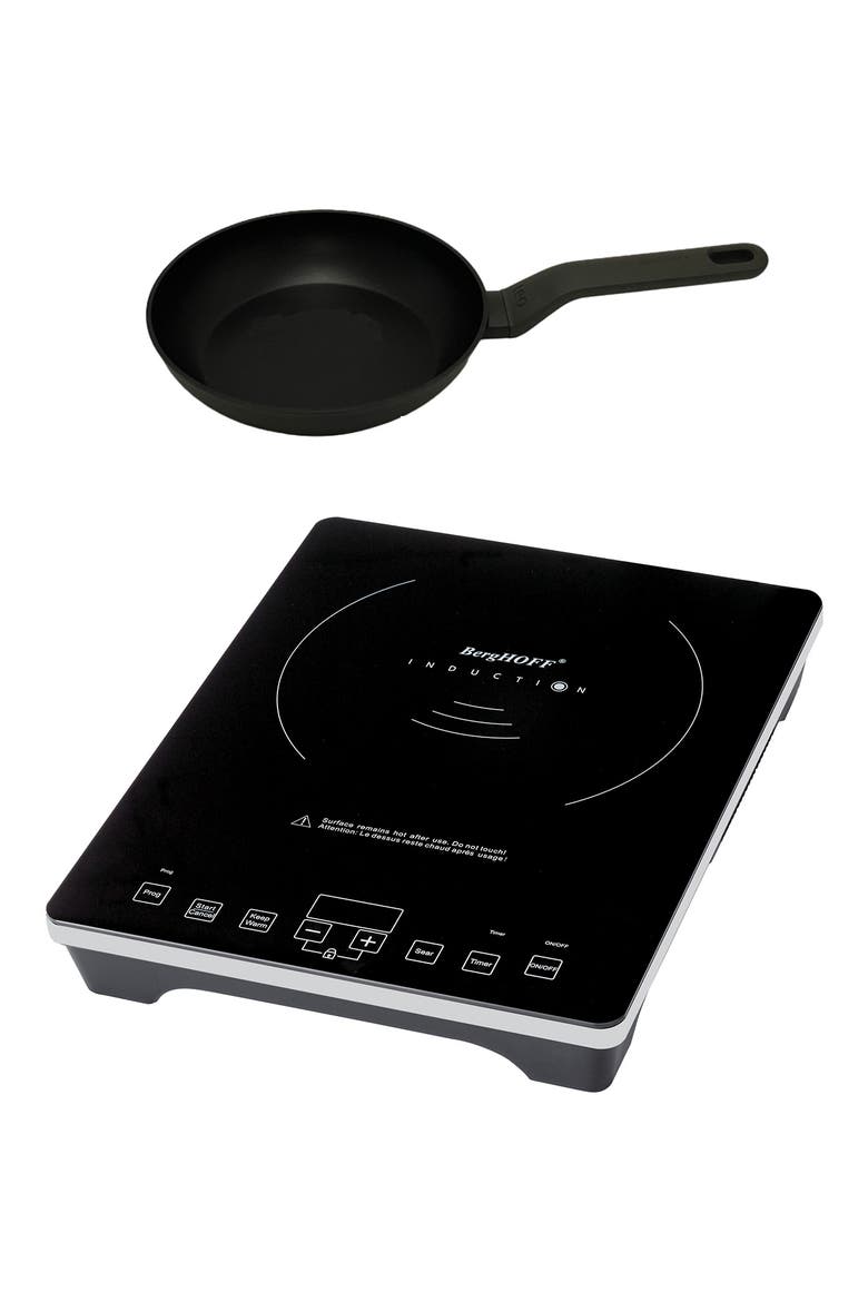 Induction Stovetop & Leo Frying Pan Set, Main, color, BLACK/ GREY