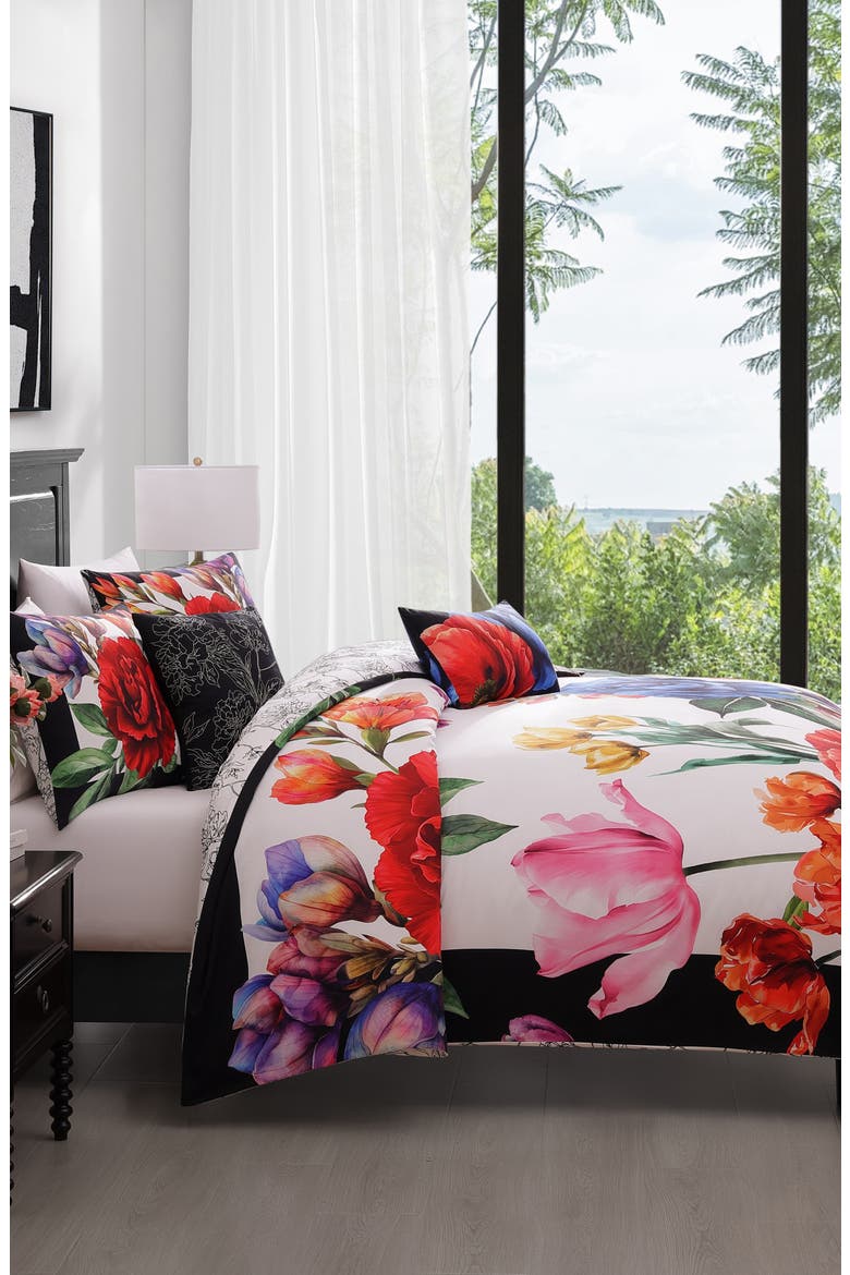 Petal Portrait Comforter Set, Alternate, color, WHITE