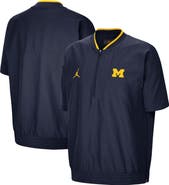 Jordan Brand Men's Jordan Brand Navy Michigan Wolverines 2021 Coaches Short Sleeve Quarter-Zip Jacket