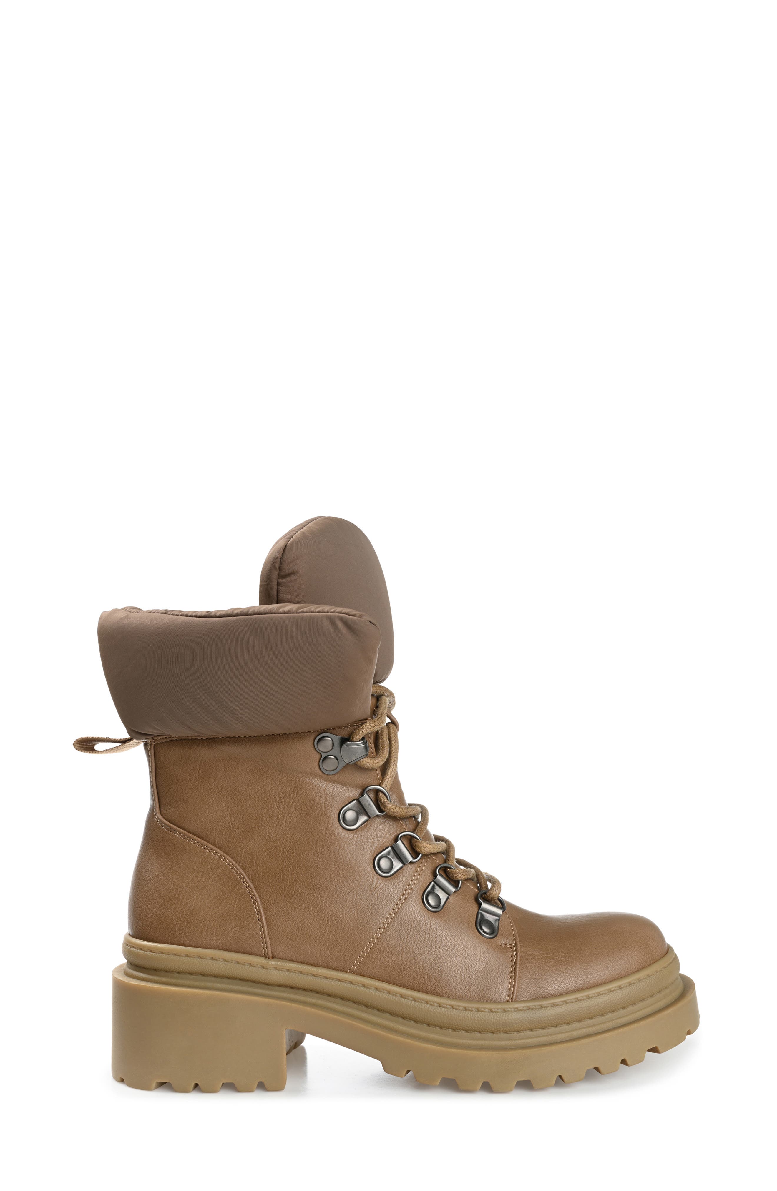Journee Collection Irrah Lug Sole Boot, Alternate, color, Taupe