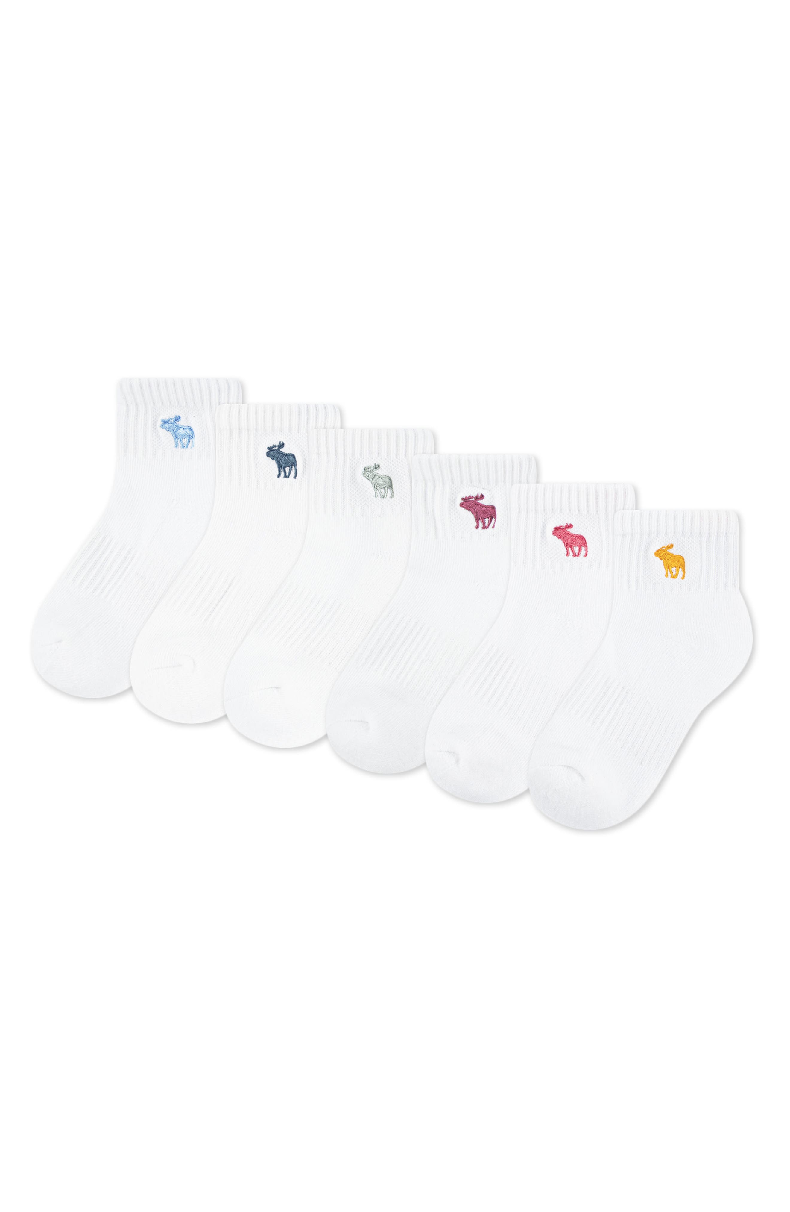 abercrombie kids Kids' Assorted 6-Pack Ankle Socks