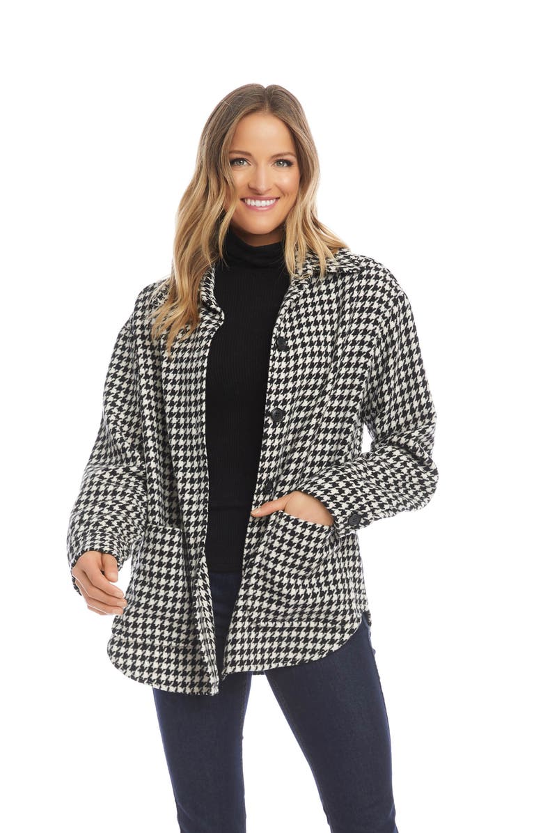 Karen Kane Houndstooth Shirt Jacket, Alternate, color, 