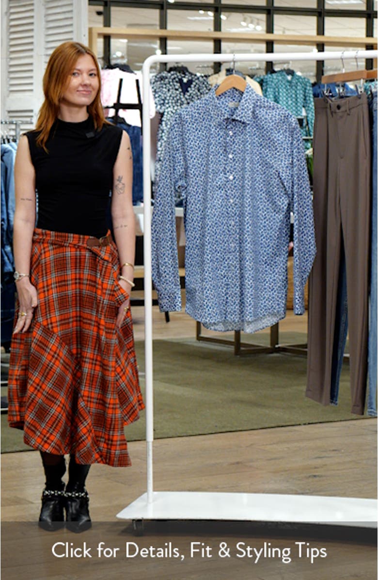 Roma Paisley Cotton Stretch Poplin Dress Shirt, sales video thumbnail