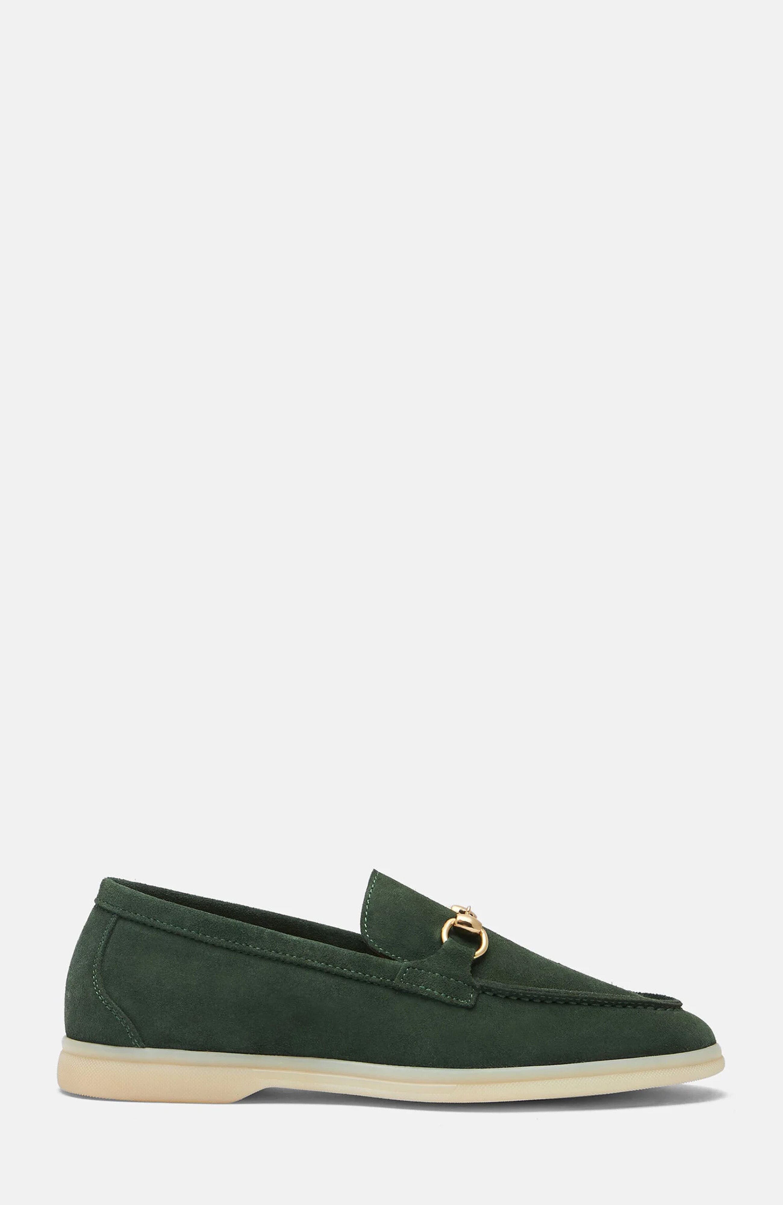 SCAROSSO Lilia Loafers, Alternate, color, Green - Suede