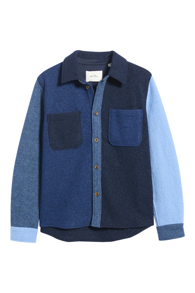 Wool Colorblocked Overshirt, Alternate, color, DARK NAVY BLUE