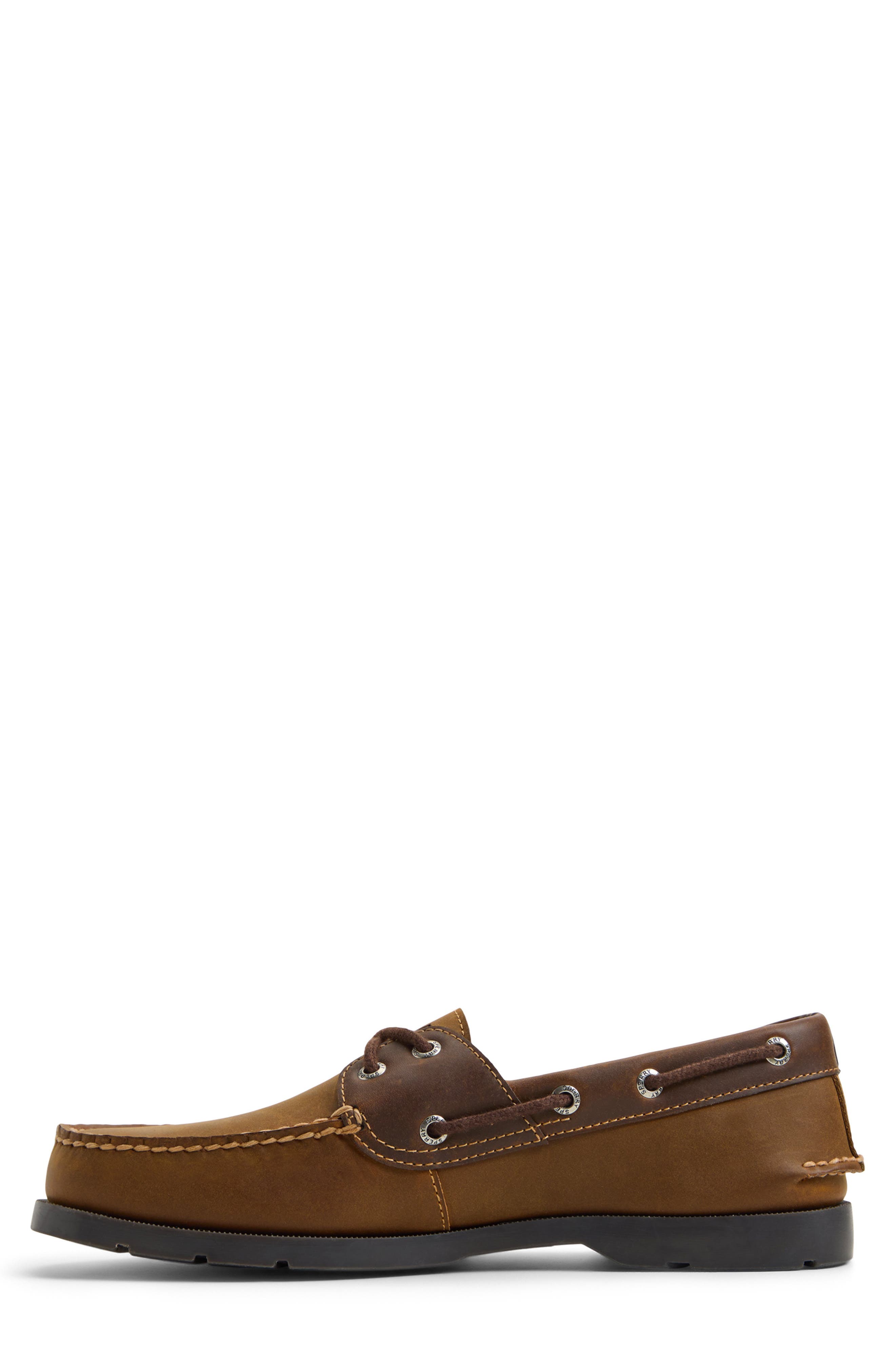 Leeward 2-Eye Boat Shoe, Alternate, color, BROWN