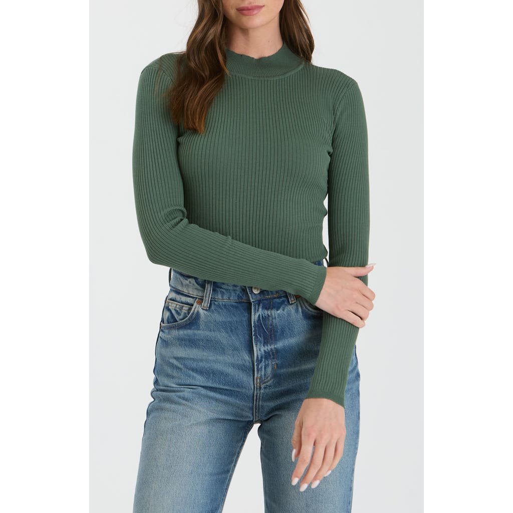 Blu Pepper High Neck Knit Top In Green