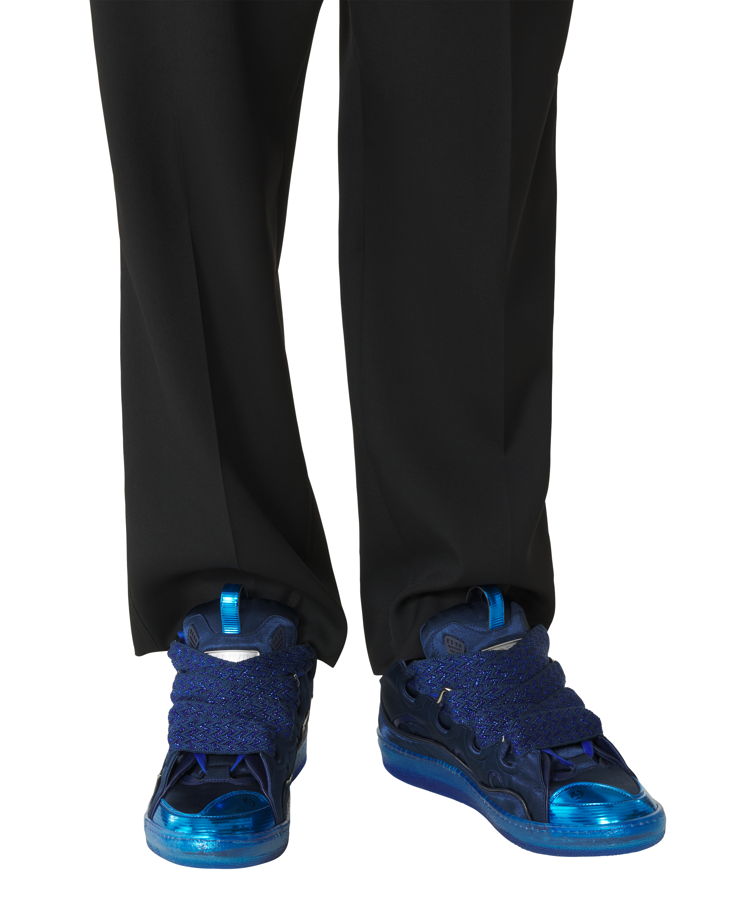 Curb Sneakers In Satin, Alternate, color, Blue