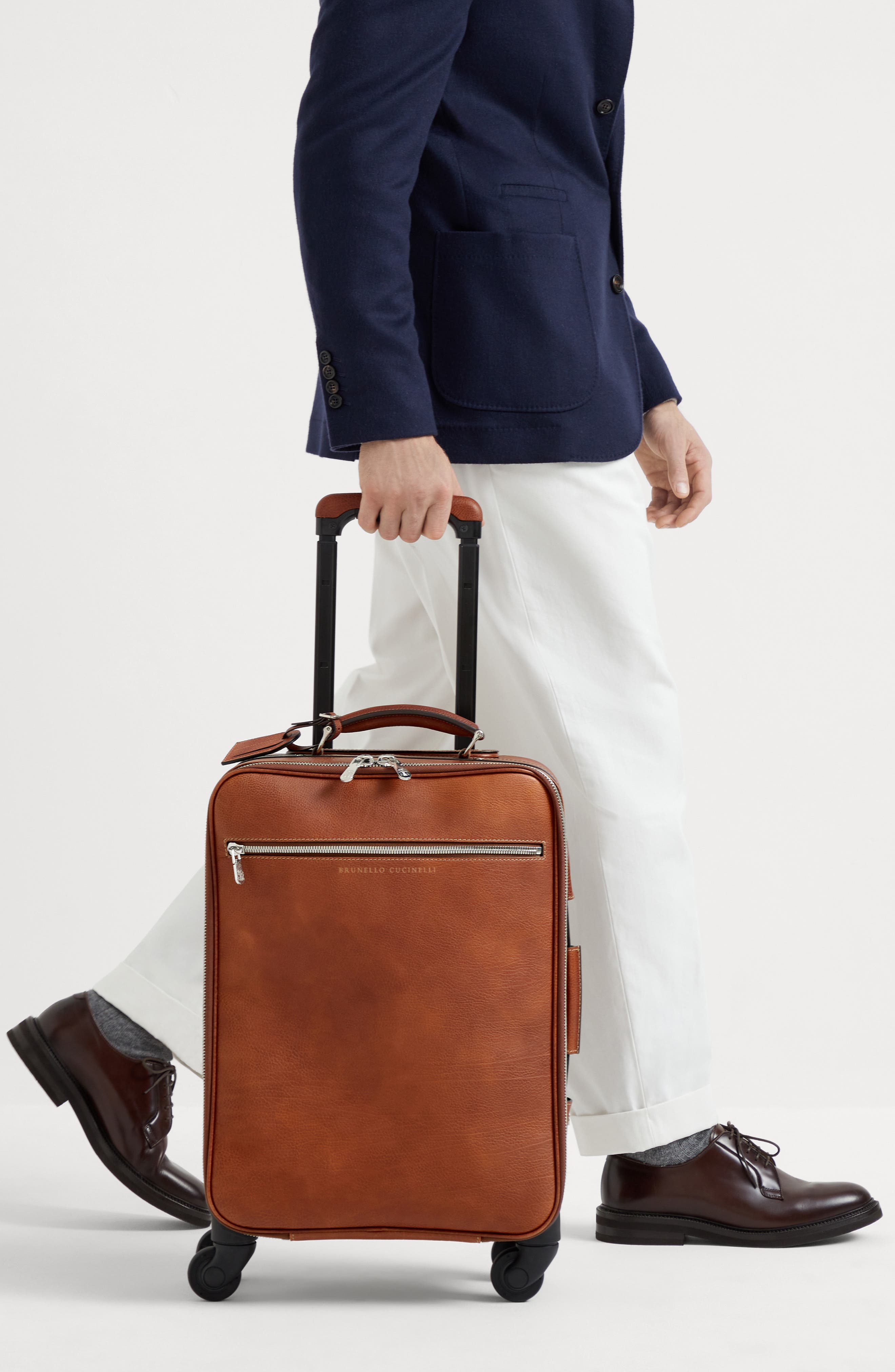 Brunello Cucinelli Grained calfskin suitcase, Alternate, color, 