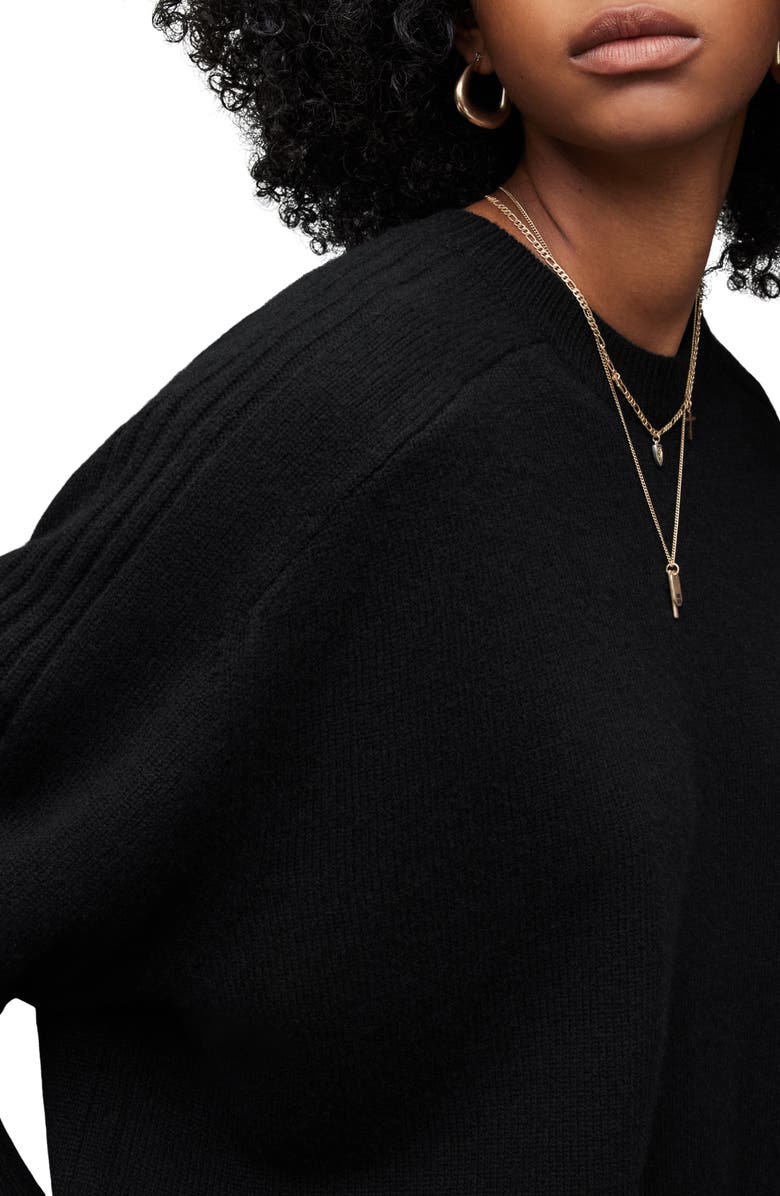 AllSaints Kiera Fray Edge Cashmere & Wool Crewneck Sweater, Alternate, color,