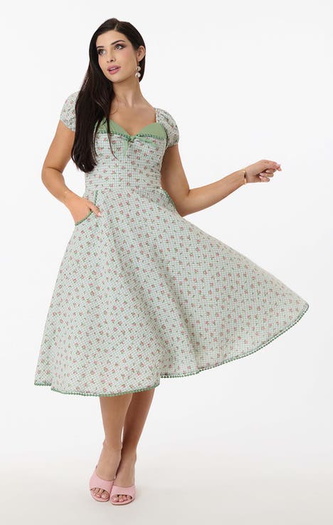 1950s Sweetheart Swing Dress