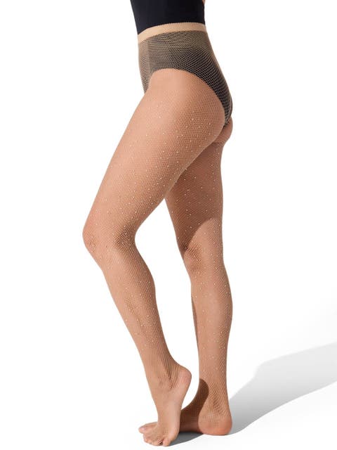 All-Over Rhinestone Fishnet Tight