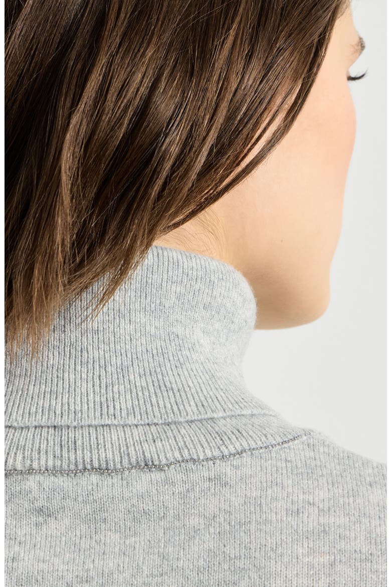 Cashmere turtleneck sweater with monili, Alternate, color, Pebble