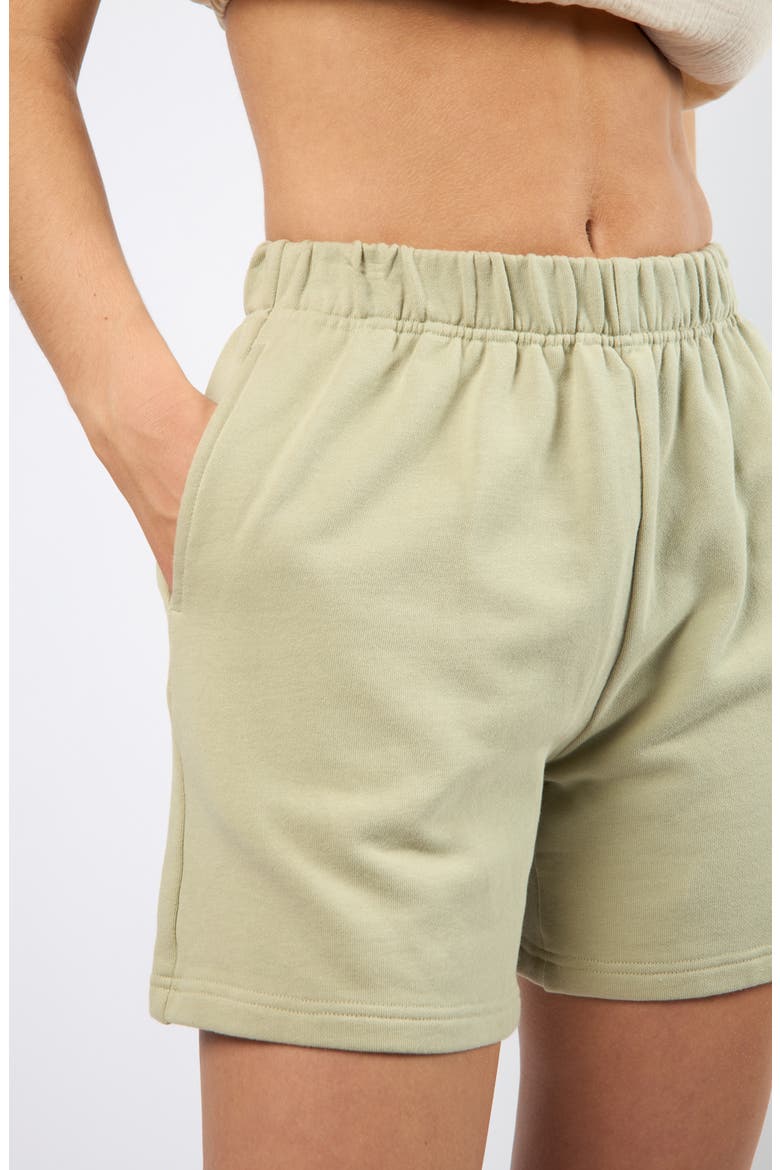 The Lakeside Set Cotton Graphic Sweat Shorts, Alternate, color, SAGE