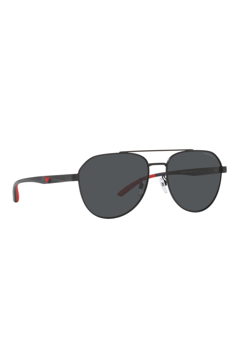 59mm Pilot Sunglasses, Alternate, color, MATTE BLACK / DARK GREY
