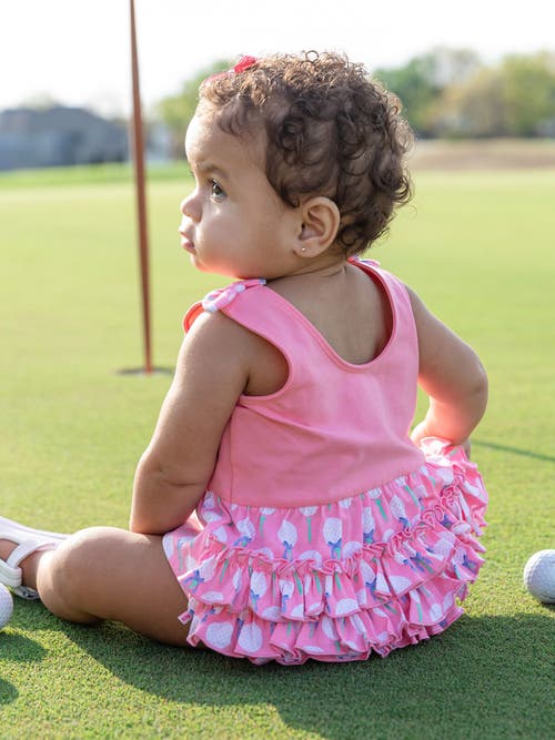 Rufflebutts Baby/toddler Knit Tie Shoulder Bubble Romper In Multi