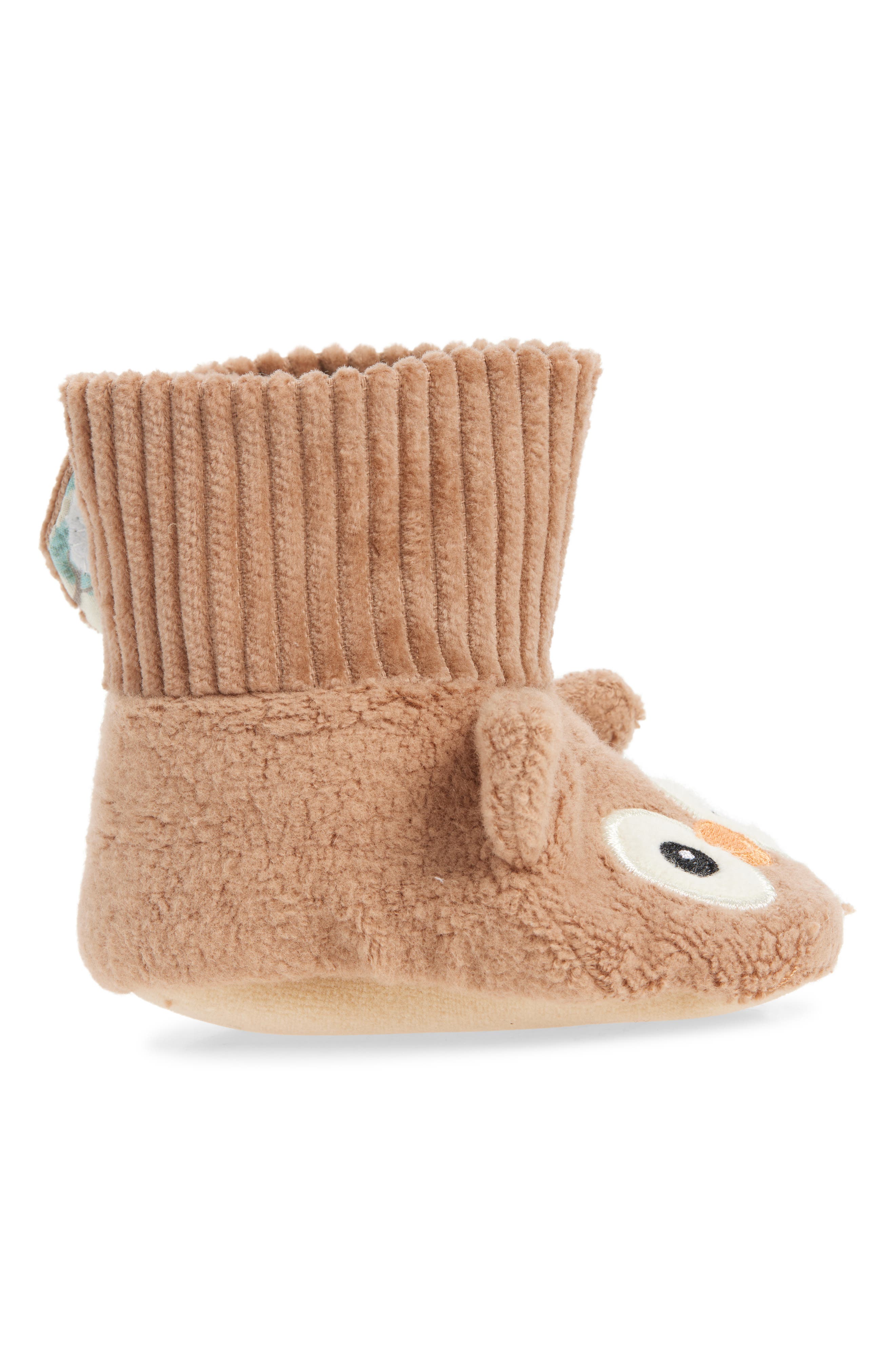 Organic Cotton Booties, Alternate, color, BROWN