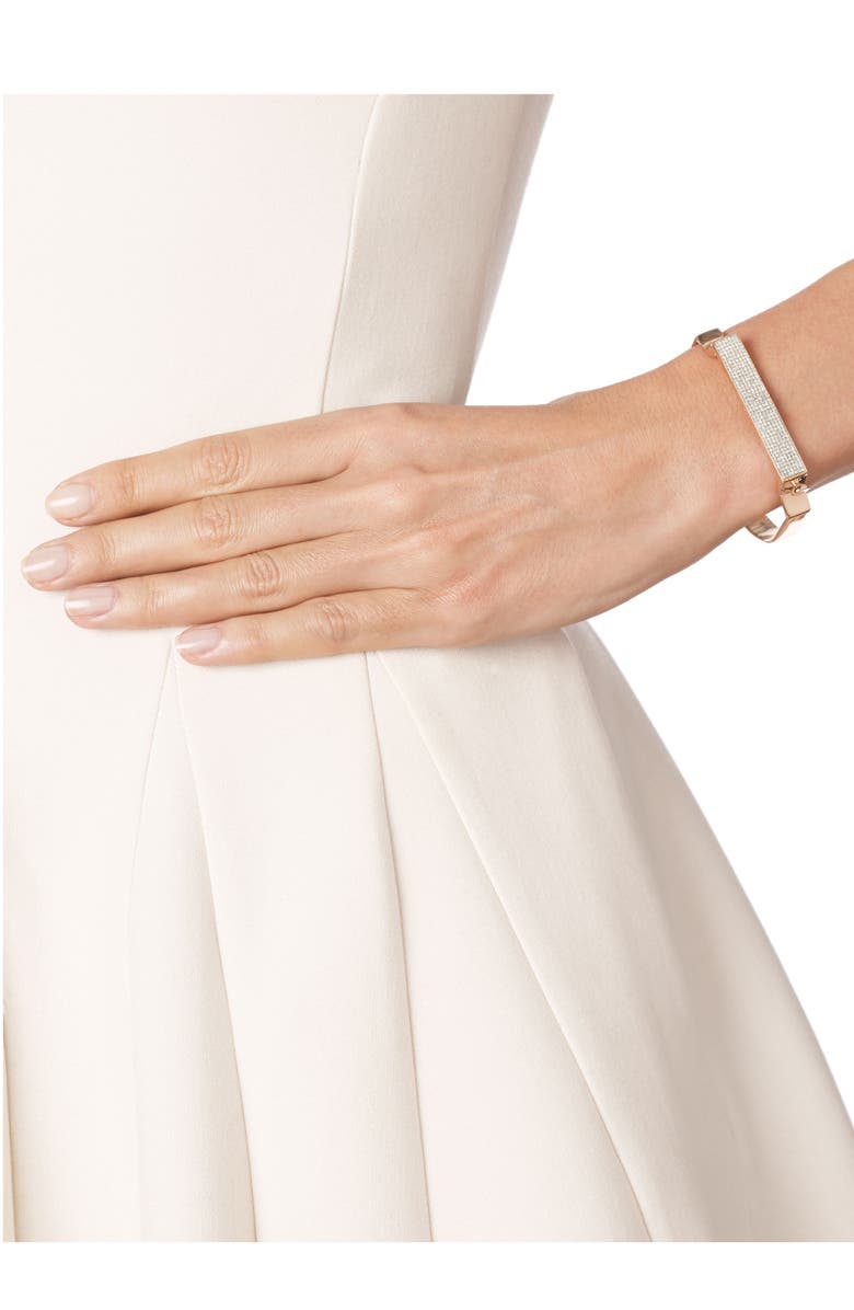 Monica Vinader Signature Thin Diamond Bangle, Alternate, color, Rose Gold/ Diamond