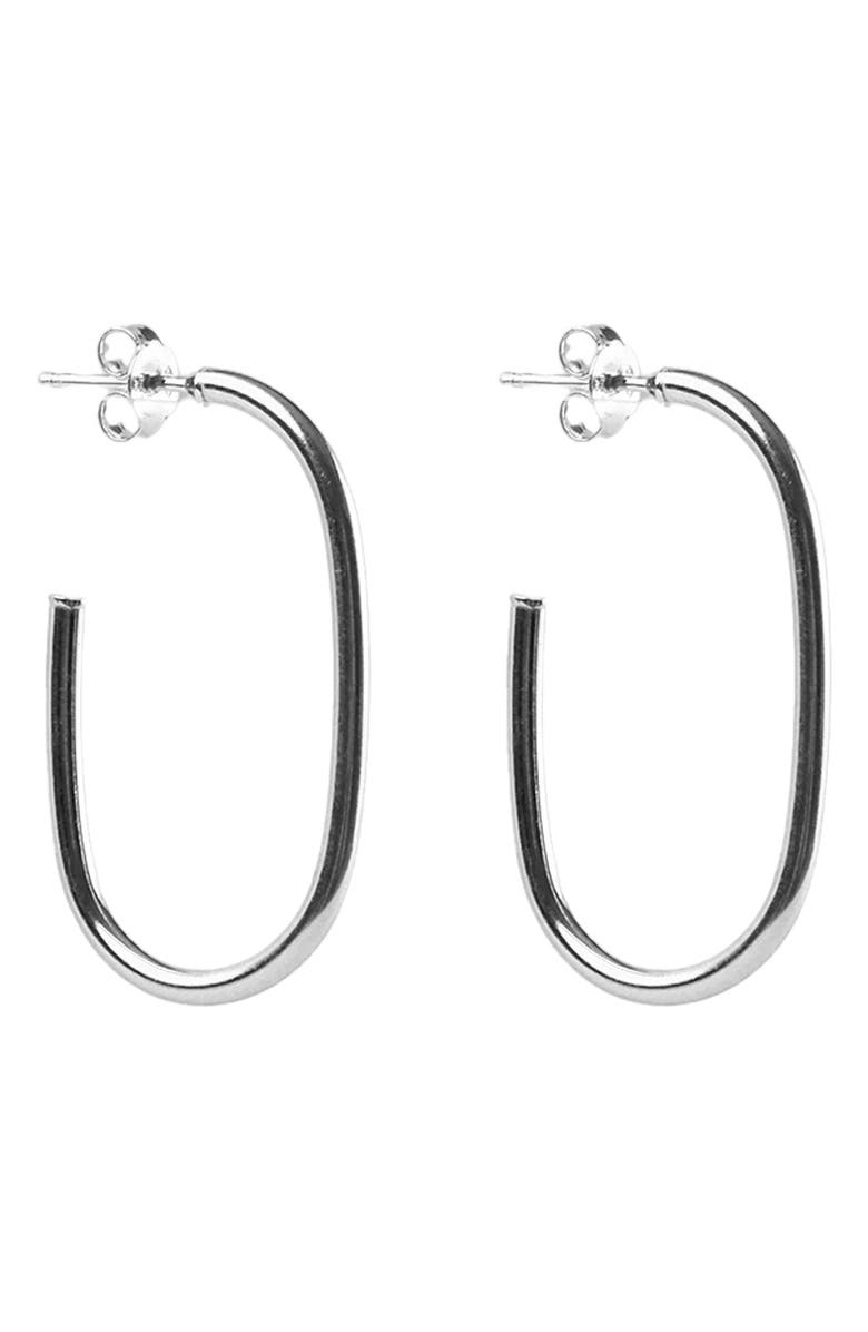 Argento Vivo Sterling Silver U-Shape Hoop Earrings, Main, color, Silver