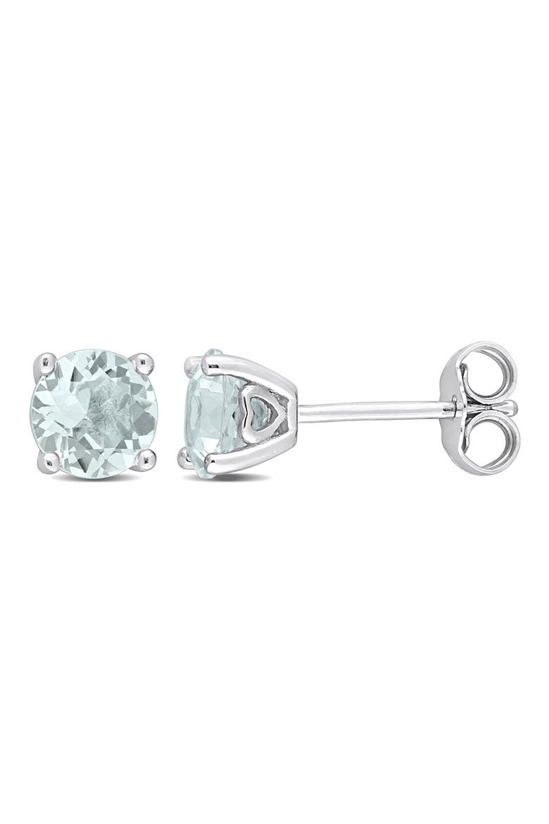 Aquamarine Stud Earrings, Main, color, BLUE
