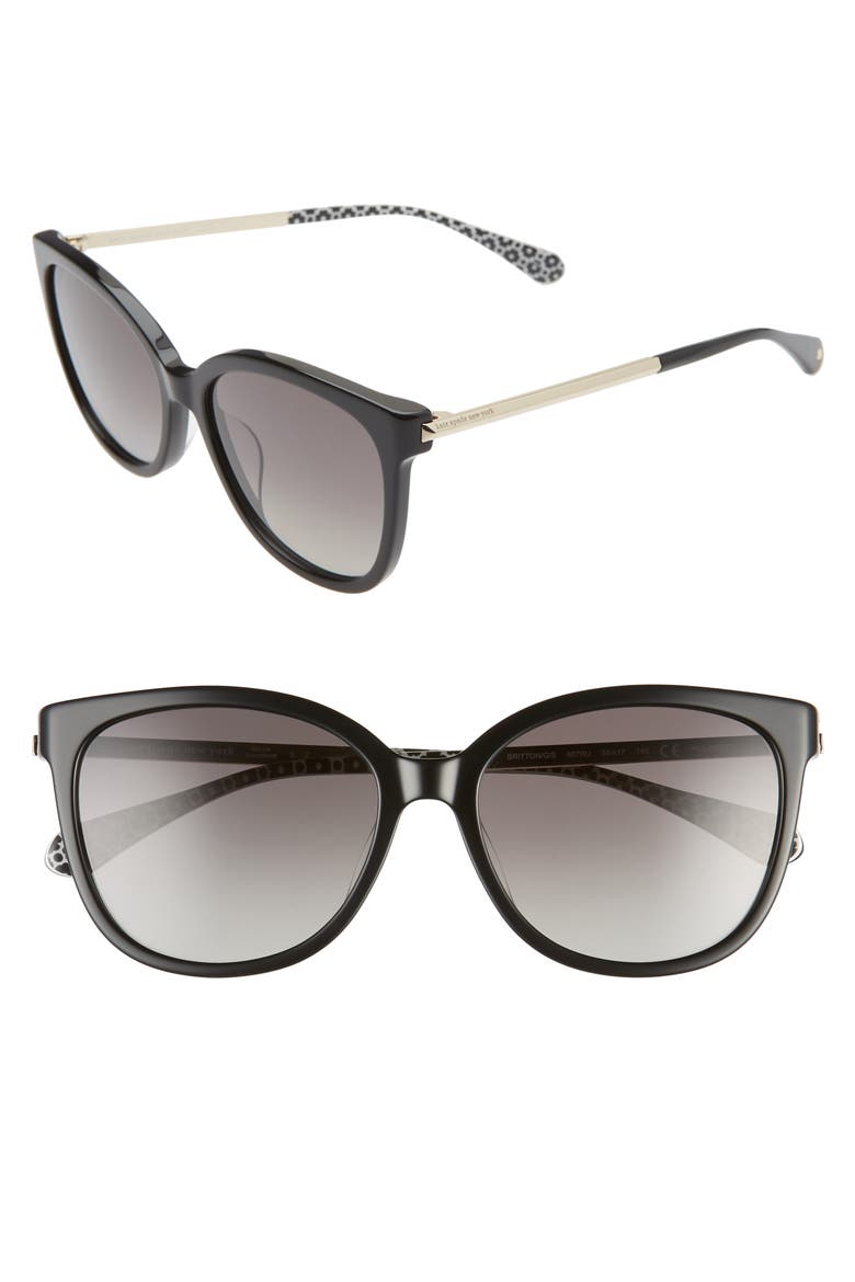 britton 55mm cat eye sunglasses, Main, color, BLACK/ GREY