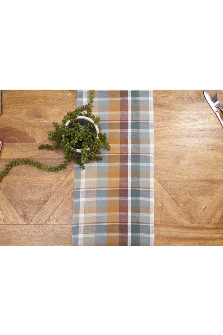 Aspen Plaid 100% Cotton Table Runner 13" x 72", Alternate, color, Brown